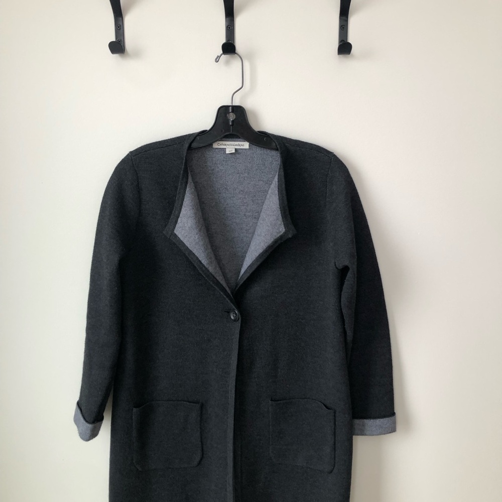 Catherine Malandrino Charcoal and Black Knit Cardigan